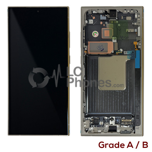 Samsung Galaxy S24 Ultra 5G S928 - Full Front LCD Digitizer with Frame Titanium Gray (Original Used) Grade A/B