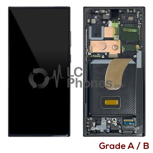 Samsung Galaxy S23 Ultra 5G S918 - Full Front LCD Digitizer with Frame Black (Original Used) Grade A/B