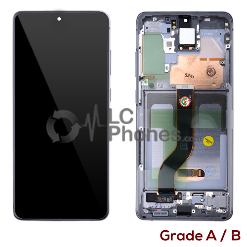 Samsung Galaxy S20+ G985 / S20+ 5G G986 - Full Front LCD Digitizer with Frame Cosmic Grey (Original Used) Grade A/B