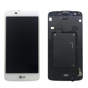 LG K8 K350N - Full Front LCD Digitizer With Frame White