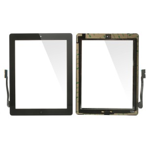 iPad 3/4 - Front Glass Digitizer With 3M Adhesive Sticker Black