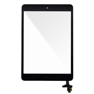 iPad Mini A1432, A1454, A1456 / iPad Mini 2 A1489 A1490 - Front Glass Digitizer With IC and Home Button + 3M Adhesive Sticker Black