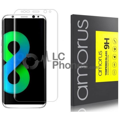 Samsung Galaxy S8 Plus - Amorus Silk Printing Tempered Glass Full Cuved 9H