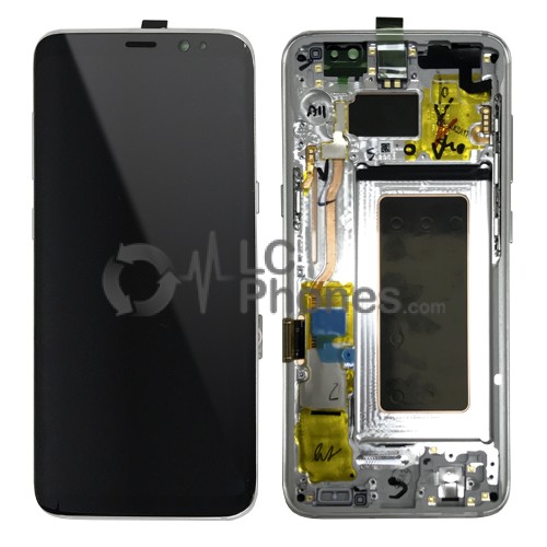 Samsung Galaxy S8 G950F - Full Front LCD Digitizer With Frame Silver < Service Pack >