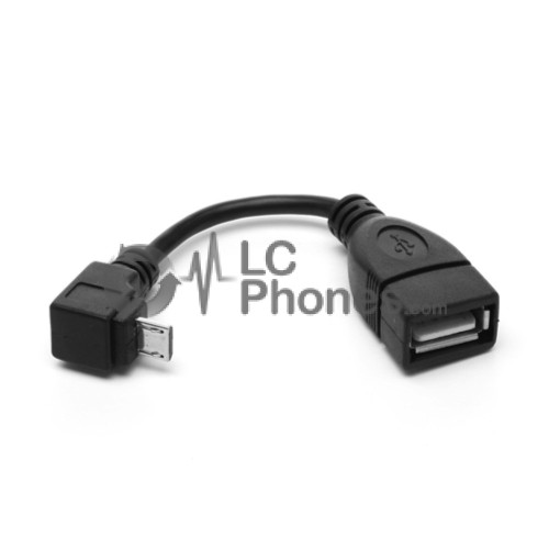 Angled Micro USB Male to USB Female OTG Host Cable