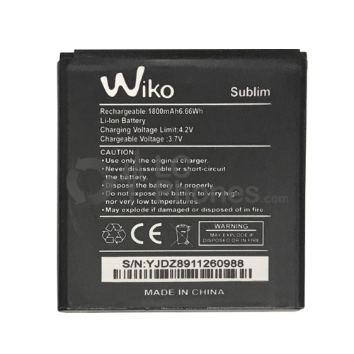 Wiko Sublim - Battery 1800mAh 6.66Wh