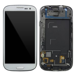 Samsung Galaxy S3 I9305 - Full Front LCD Digitizer With Frame White ( Refurbished )