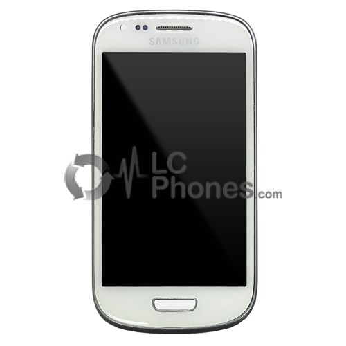 Samsung Galaxy S3 Mini I8190 - Full Front LCD Digitizer with Frame White (Refurbished)