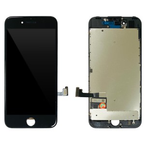 iPhone 7 - LCD Digitizer Black with Plates EBS