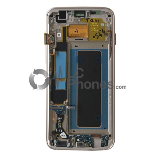 Samsung Galaxy S7 Edge G935F - Full front LCD Digitizer Blue With Frame < Service Pack >