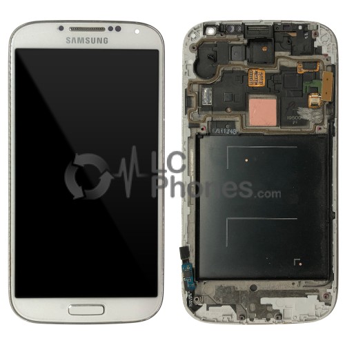 Samsung Galaxy S4 I9500 - Full Front LCD Digitizer With Frame White ( Refurbished )