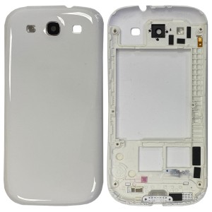 Samsung Galaxy S3 I9300 - Middle Frame + Battery Cover  White