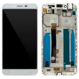 Asus Zenfone 3 MAX ZC553KL - Full Front LCD Digitizer with Frame White FPC5539-5