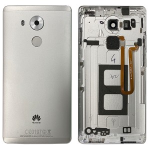 Huawei Mate 8 - Back Cover Housing with Fingerprint Sensor Flex Silver