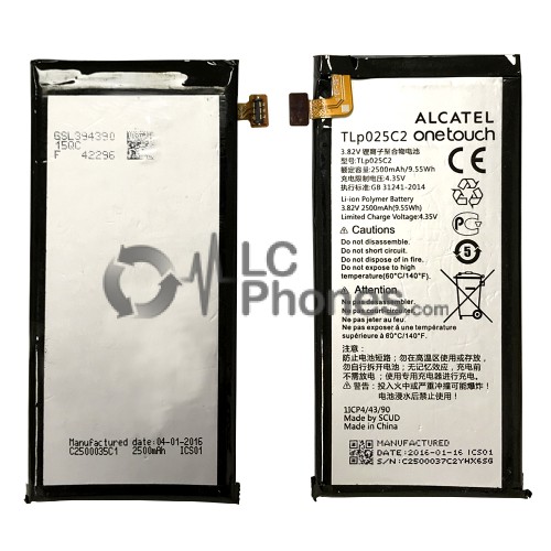 Alcatel OneTouch Go Play 7048W 7048X - Battery TLP025C 2500mAh 9.55Wh