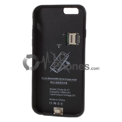 iPhone 6/6S - Power Bank 1800mAh With Dual SIM Card Adapter Black