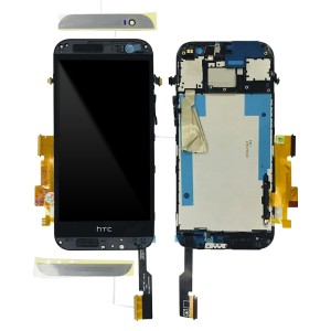 HTC ONE M8s - Full Front LCD Digitizer with Frame Black