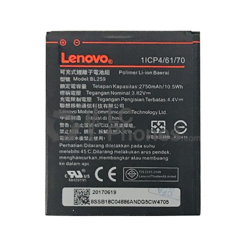 Lenovo Vibe K5 - Battery 1ICP4/61/70 2750mAh 10.5Wh