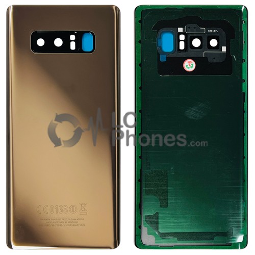 Samsung Galaxy Note 8 N950 - Battery Cover with Adhesive & Camera Lens Gold