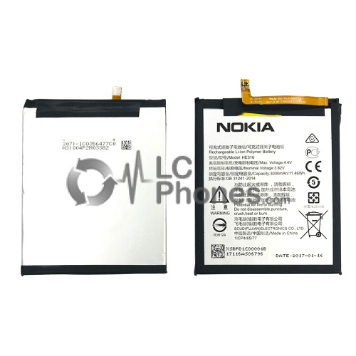 Nokia 6 TA-1021 TA-1025 TA-1033 - Battery HE316 3000mAh 11.46Wh