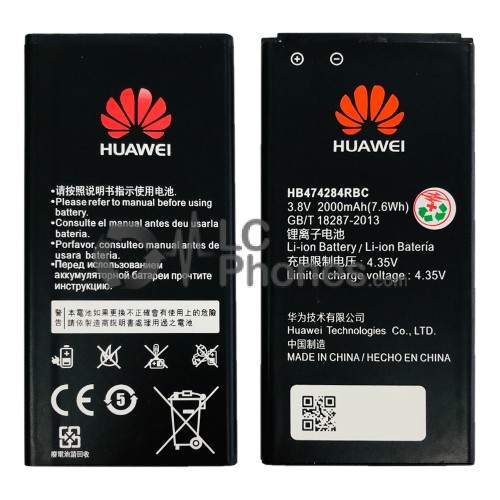 Huawei C8816d G615 G620 C8816 Y550 Y625 Y635 - Battery HB474284RBC 2000mAh 7.6Wh