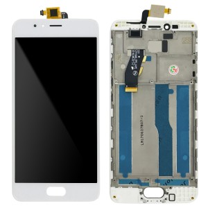 Meizu M5S - Full Front LCD Digitizer With Frame White
