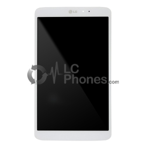 LG G Pad 8.3 V500 - Full Front LCD Digitizer White with Frame