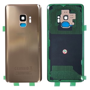 Samsung Galaxy S9 G960 - Battery Cover with Adhesive & Camera Lens Gold