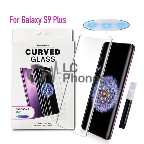 Samsung Galaxy S9 Plus G965 - NanoScale Liquid Full Glue 5D Tempered Glass With Install Kit & UV Light