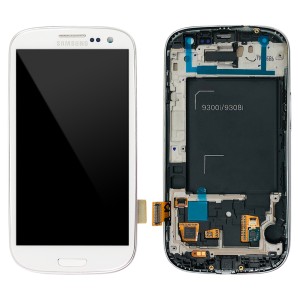 Samsung Galaxy S3 Neo i9300i - Full front LCD Digitizer With Frame White ( Refurbished )