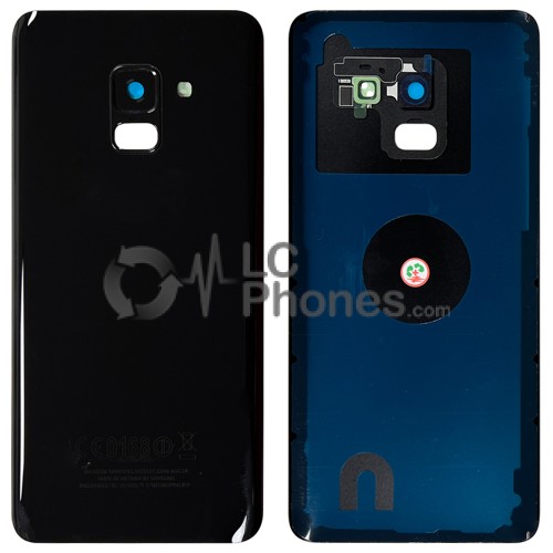 Samsung Galaxy A8 (2018) A530 - Battery Cover with Adhesive & Camera Lens Black