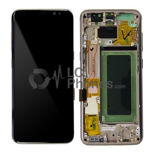 Samsung Galaxy S8 G950F - Full Front LCD Digitizer With Frame Gold < Service Pack >