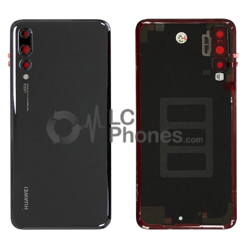 Huawei P20 Pro - OEM Battery Cover With Adhesive Camera Lens Black