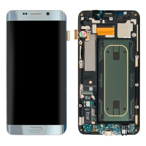 Samsung Galaxy S6 Edge Plus G928F - Full Front LCD Digitizer With Frame Silver 