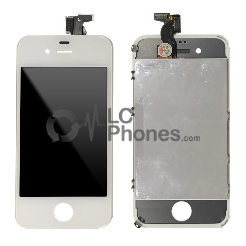 iPhone 4G - Full Front LCD Digitizer (Original Remaded) White