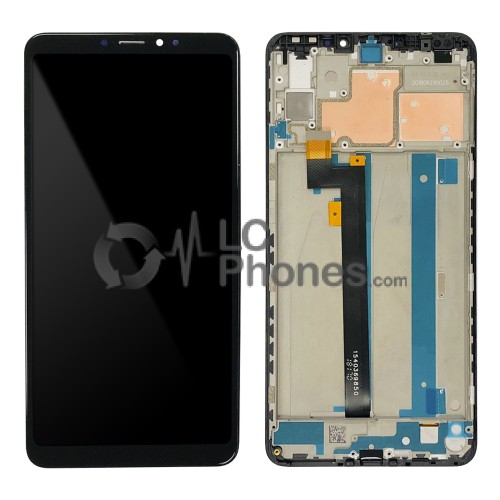 Xiaomi Mi Max 3 - Full Front LCD Digitizer with Frame Black