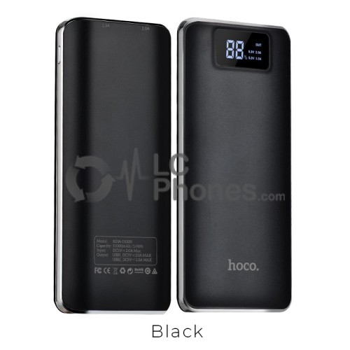 HOCO - Power Bank B23A 15000mAh with Dual Output & LED Display Black