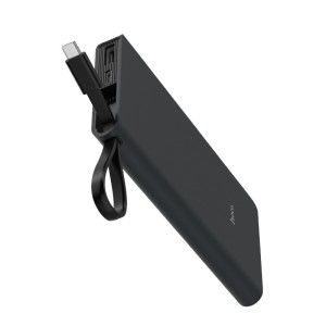 HOCO - Power Bank J25A 10000mAh Single USB with Built-in Micro USB Cable Black