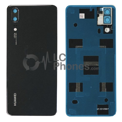 Huawei P20 - OEM Battery Cover Black with Camera Lens & Adhesive