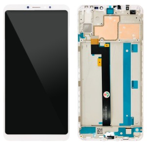 Xiaomi Mi Max 3 - Full Front LCD Digitizer with Frame White