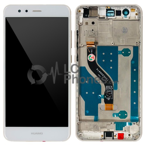 Huawei Ascend P10 Lite WAS-LX1A - Full Front LCD Digitizer White With Frame (FHD-W-T)