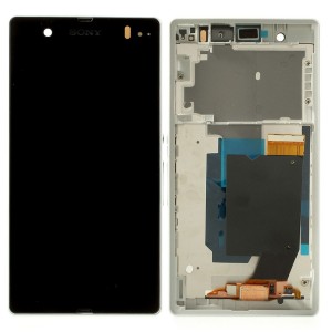 Sony Xperia Z L36H C6603 - Full Front LCD Digitizer OEM With Frame White