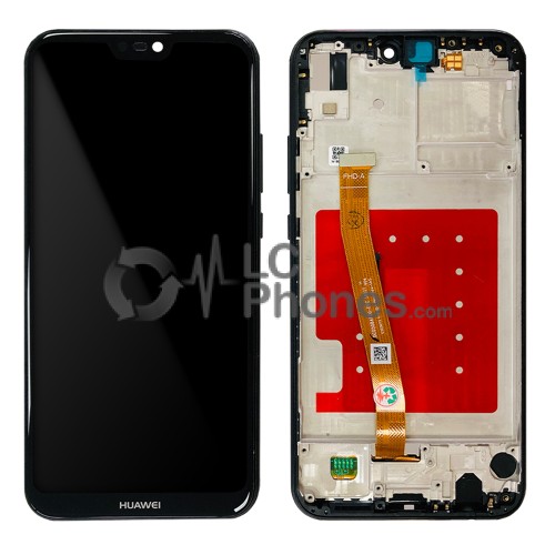 Huawei P20 Lite ANE-LX1 - Full Front LCD Digitizer with Frame Black (Original Remaded)