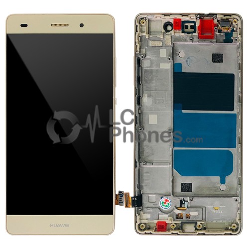 Huawei Ascend P8 Lite - Full Front LCD Digitizer with Frame Gold