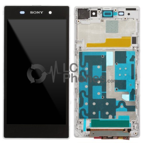 Sony Xperia Z1 L39H - Full Front LCD Digitizer OEM With LCD Frame White