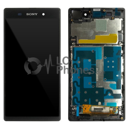 Sony Xperia Z1 L39H - Full Front LCD Digitizer OEM With LCD Frame Black