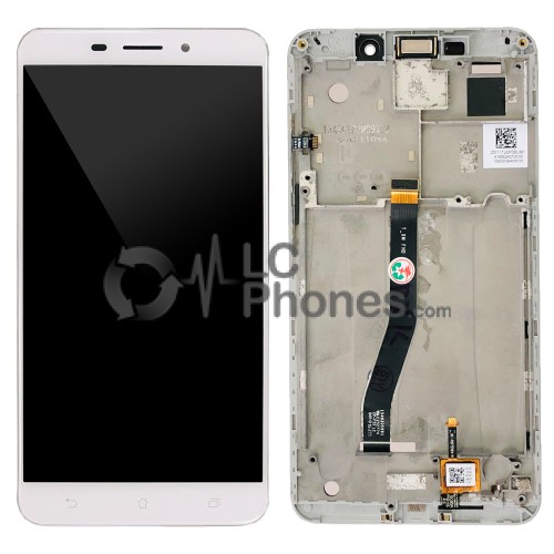 Asus Zenfone 3 Laser ZC551KL - Full Front LCD Digitizer with Frame White