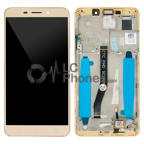 Asus Zenfone 3 Laser ZC551KL - Full Front LCD Digitizer with Frame Gold