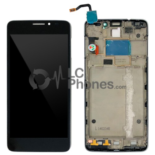 Alcatel One Touch Idol X 6040D - Full Front LCD Digitizer with Frame Black