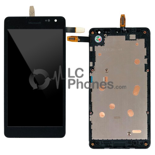 Microsoft Lumia 535 2C - Full Front LCD Digitizer With Frame Black